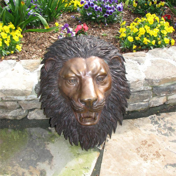Bronze Lion Face Fountain Brown